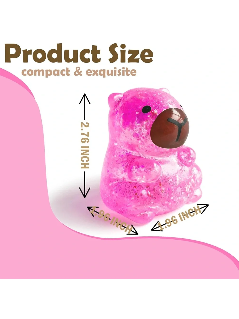 New GlitterSquishy Capybara- Pink & Blue(Pick One)